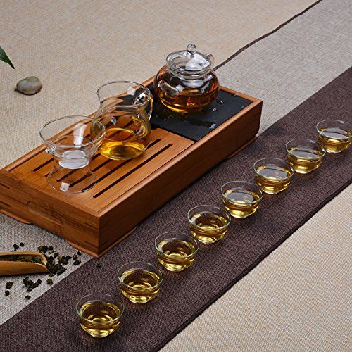  Dehua handmade A Complete of Handmade Glass Chinese Gongfu Tea Set,7 Oz Glass Filtering Tea Maker Teapot and 6 Tea Cups（with One Faircup and One Filter) (teapot)