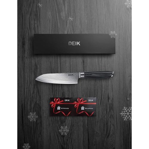 [아마존핫딜][아마존 핫딜] Deik Chefs Knife Kitchen Knife, VG-10 Core with 67 Layers Damascus Steel, Ergonomic Pakka Handle, Santoku Style Multipurpose Cooking Knife Balanced,With Gift Box
