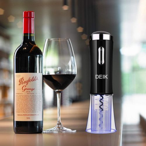  [아마존 핫딜] Electric Wine Opener, Deik Rechargeble Automatic Wine Bottle Opener with Removable Foil Cutter, Wine Opener with Light for Gift, Black