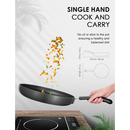  [아마존베스트]Frying Pan, Deik 11” Hard-Anodized Aluminum Nonstick Pans, Omelette Fry Pan, 100% APEO & PFOA-Free Healthy Xylan Non-Stick Coating, Riveted Handle, Dishwasher Safe, California Desi