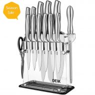 Deik DEIK Knife Set High Carbon Stainless Steel Kitchen Knife Set 14 PCS, Super Sharp Cutlery Knife Set with Acrylic Stand and Serrated Steak Knives