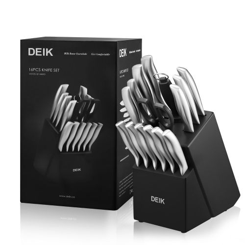  Deik DEIK Classic Stainless Steel with Wooden Block 16 Piece Knife Set