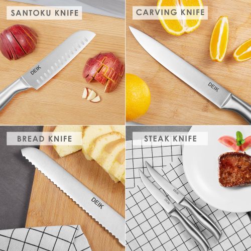  Deik DEIK Classic Stainless Steel with Wooden Block 16 Piece Knife Set