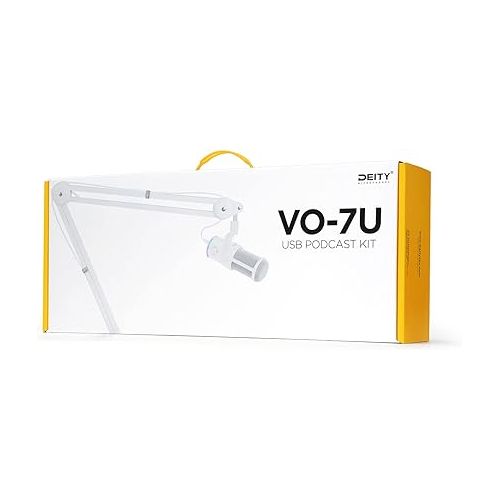  Deity VO-7U Boom Arm Kit USB Dynamic Podcast Microphone with RGB Lights for Game Podcast Stream YouTube (White)