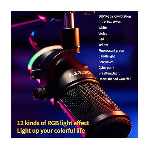  Deity VO-7U Boom Arm Kit USB Broadcast Microphone Dynamic USB Mic with RGB Lighting Effect for Phones Laptop PS5 XBOX Live Stream Conference Broadcast