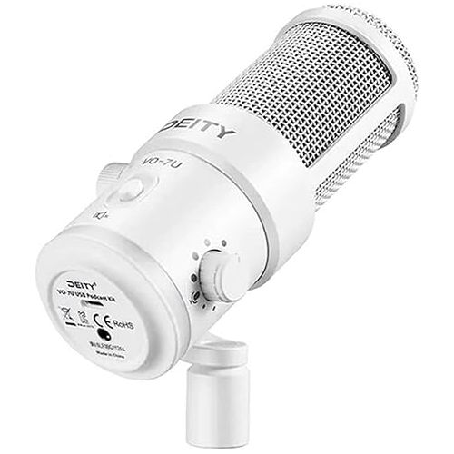  Deity Microphones VO-7U Dynamic Supercardioid USB Streamer Microphone with Desktop Tripod, White