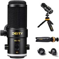 Deity VO-7U Tripod Kit USB Broadcast Microphone Dynamic USB Mic with RGB Lighting Effect for Phones Laptop PS5 Xbox Game Live Stream Conference Broadcast (Standard Black)