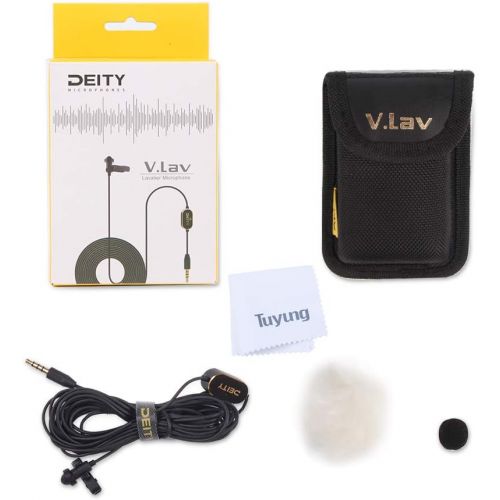  Deity V.Lav Pre-Polarized Lavalier Lapel Microphone Omnidirectional Condenser Mic with Powerful 3.5mm TRS/TRRS Compatibility for Smartphones, SLRs, Tablets, laptops, recorders