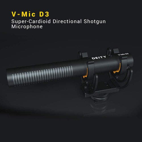  Deity V-Mic D3 Super-Cardioid Directional Shotgun Microphone with Rycote Shockmount and PERGEAR Cloth for DSLRs, Camcorders, Smartphones, Tablets, Handy Recorders, Laptop and Bodyp