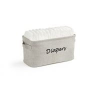 Dejaroo LLC Dejaroo Baby Diaper Storage Bin - Nursery Organizer Caddy - Embroidered Eco-friendly Grey Linen (GREY)