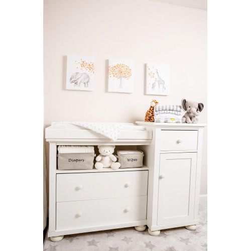  [아마존베스트]Dejaroo LLC Dejaroo Baby Diaper Storage Bin - Nursery Organizer Caddy - Embroidered Eco-Friendly Grey Linen (Grey)