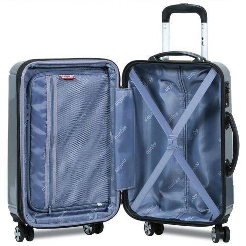  Dejuno Venture 3-Piece Hardside Spinner TSA Lock, Blue