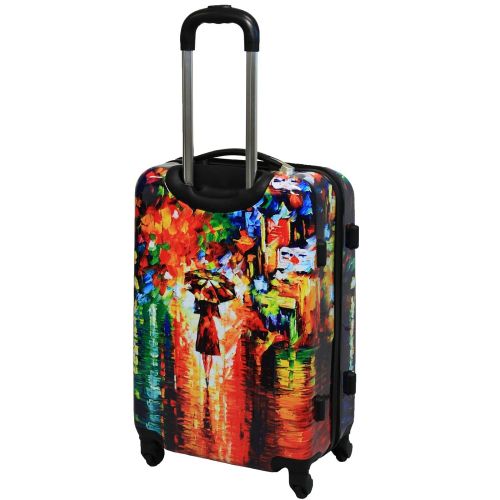  Dejuno 3-Piece Lightweight Hardside Spinner Upright Luggage Set, Parisian Nights