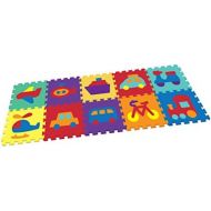 [아마존베스트]Vehicle Rubber EVA Foam Puzzle Play Mat Floor. 10 Interlocking playmat Tiles (Tile:12X12 Inch/9 Sq.feet Coverage). Ideal for Crawling Baby, Infant, Classroom, Toddlers, Kids, Gym W