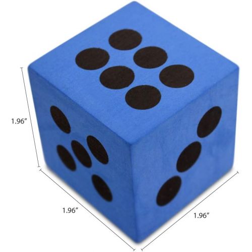  Deke Home Foam dot dice, Large, 4pcs/Pack. Square, Assorted Colors - Great for Playing Games - for Kids Boys and Girls Party Favors, Bag Stuffers, Fun, Toy, Gift, Prize, Piata Fillers