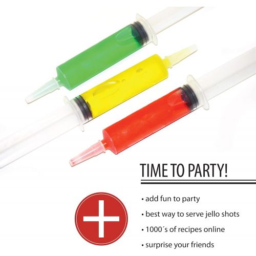  [아마존베스트]Deke Home Jello shot syringes 50 pack (2oz) Reusable edible/drink Party seringe alcohol shots. Perfect supplies for Halloween, bachelor/bachelorette, college parties, drinking games, nurse,