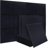 DEKIRU New 12 Pack Acoustic Foam Panels, 12 X 12 X 0.4 Inches Soundproofing Insulation Absorption Panel High Density Beveled Edge Sound Panels, Acoustic Treatment Used in Home&Offi
