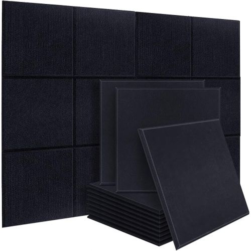  DEKIRU New 12 Pack Acoustic Foam Panels, 12 X 12 X 0.4 Inches Soundproofing Insulation Absorption Panel High Density Beveled Edge Sound Panels, Acoustic Treatment Used in Home&Offi