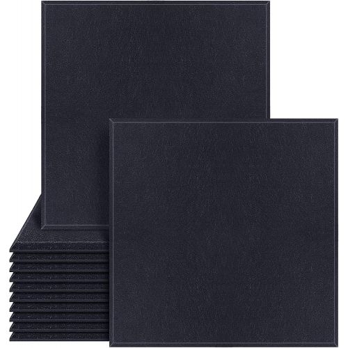  DEKIRU Upgraded 12 Pack Acoustic Panels, 12 X 12 X 0.4 Inches Sound Proofing Studio Foam Padding High Density Bevled Edge Tiles Soundproofing Panels, Great for Wall Decoration and