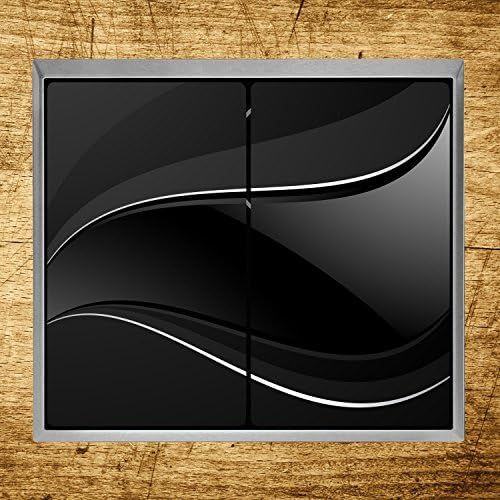 [아마존베스트]-Service-Informationen Glass Hob Cover with Dots Decorative Glass Set of 2Chopping Board Splash Guard Abstract