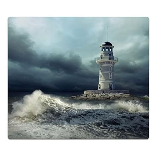  [아마존베스트]Deko Glass Lighthouse Glass Hob Cover with Dots One Piece and two-piece Design Chopping Board, Splash Guard, Serving Platters, Kitchen Background