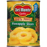 Del Monte Canned Pineapple Slices in 100% Juice, 20-Ounce (Pack of 12)