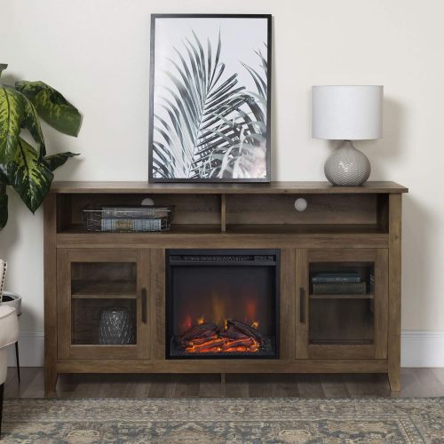  Delacora BD58FP18HBES WE-BD58FP18HB 58 Wide Contemporary High Boy TV Stand Media Cabinet with Electric Fireplace