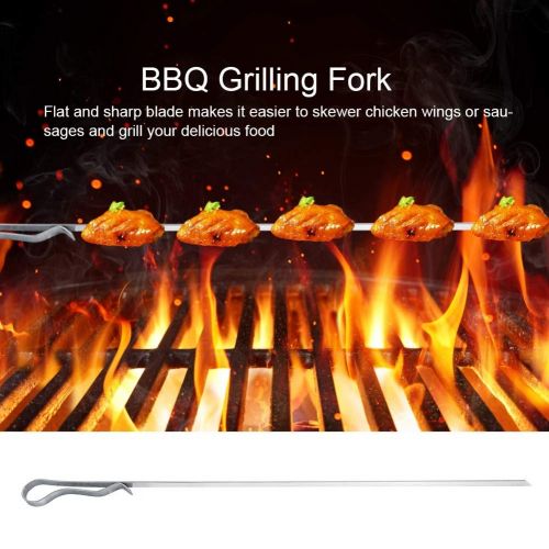  Delaman Barbecue Forks 10Pcs Stainless Steel BBQ Grilling Fork Sticks Skewer Grill Set Outdoor Picnic Camping