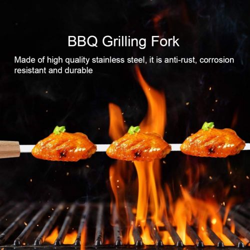  Delaman Barbecue Forks 8Pcs Stainless Steel BBQ Grilling Fork Sticks Skewer Grill Set Outdoor Picnic Camping Barbecue