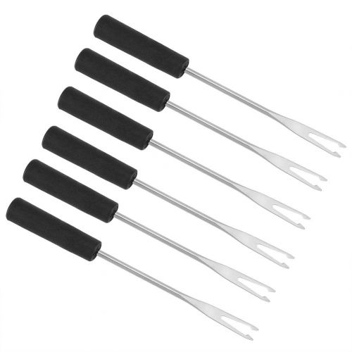  Delaman Grill Fork Set 6Pcs Stainless Steel Hot Pot Fork Outdoor Picnic BBQ Grilling Skewer