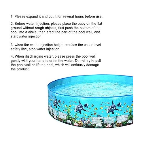  Family Inflatable Swimming Pool, Delaman Children Outdoor Swimming Pool Summer Backyard Kids Toddlers Baby Boys Girls Ocean Pools Toys(183 * 38cm)