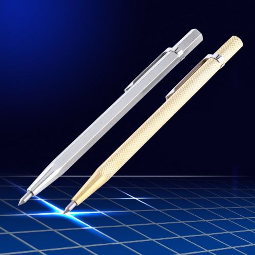  Delaman Manuell Gravierstift Portable Scriber Gravur Werkzeug fuer Metall Holz Glas Stein Kunststoff (Color : Silver)