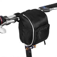 Delaman Bike Frame Bag Black Multi-Function Quick Release Bicycle Cycling Front Frame Tube Handlebar Bag Pouch