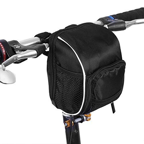  Delaman Bike Frame Bag Black Multi-Function Quick Release Bicycle Cycling Front Frame Tube Handlebar Bag Pouch