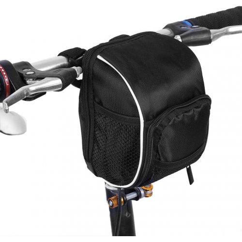  Delaman Bike Frame Bag Black Multi-Function Quick Release Bicycle Cycling Front Frame Tube Handlebar Bag Pouch