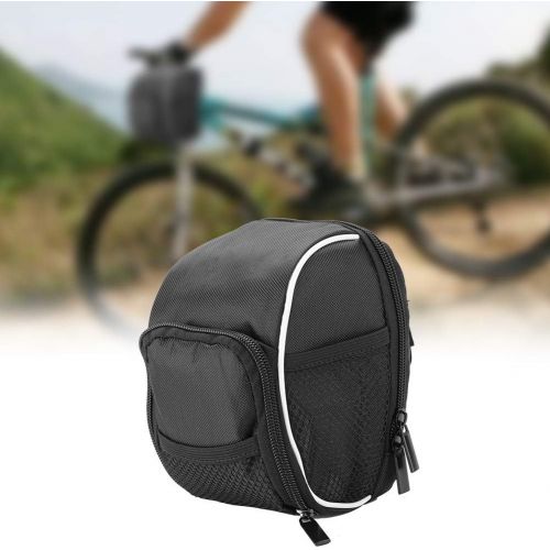  Delaman Bike Frame Bag Black Multi-Function Quick Release Bicycle Cycling Front Frame Tube Handlebar Bag Pouch