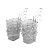 /Delaman 8Pcs Stainless Steel Deep Fry Basket Mesh French Chip Frying Serving Food Presentation Strainer Potato Cooking Tool