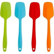 Delidge 4-Piece Silicone Spatula Set 11inch Large Heat-Resistant Rubber Spatulas Baking Mixing Tool Non-Stick Flexible Seamless Spatulas with Stainless Steel Core