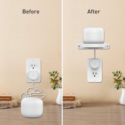  [아마존베스트]Delidigi Google WiFi Wall Mount ABS Bracket Holder Shelf for Google Nest WiFi Router and System[Built-in Cable Management](White)