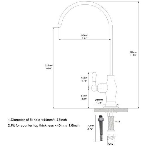  Lead Free Brass Water Filter Faucet Delle Rosa Commercial Water Filtration Faucet for Under Sink Water Filter System Modern Brushed Nickel Kitchen Bar Sink Drinking Water Faucet