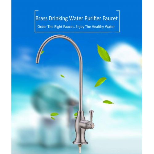  Lead Free Brass Water Filter Faucet Delle Rosa Commercial Water Filtration Faucet for Under Sink Water Filter System Modern Brushed Nickel Kitchen Bar Sink Drinking Water Faucet