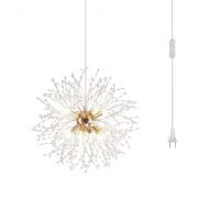 Dellemade DD00861 Plug in Sputnik Chandelier 8-Light Golden Luxurious Pendant Light for Bedroom, Living Room, Dining Room