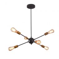 Dellemade Sputnik Chandelier 6-Light Modern Mid-Century Ceiling Light for Living Room, Bedroom, Dining Room