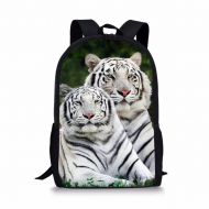 Dellukee School Backpack For Girls Cute Durable Book Bags Daypacks Tiger Print