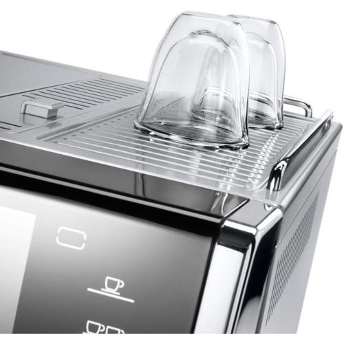 드롱기 De’Longhi DeLonghi PrimaDonna Exclusive ESAM 6900 Kaffeevollautomat (1350 Watt, 4,6 Zoll TFT-Farbdisplay, integriertes Milchsystem, Kakao/ - Trinkschokoladenfunktion, Edelstahlgehaeuse) silbe