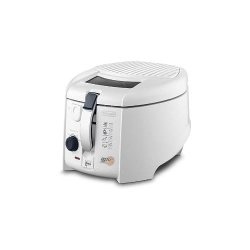 드롱기 De’Longhi DeLonghi F 28.311.W1 Rotofritteuse |Roto-Fry-System fuer 50 % weniger OEl | Easy Clean System | Antihaft-Beschichtung | Fester Frittierbehalter | OElablauffunktion | weiss