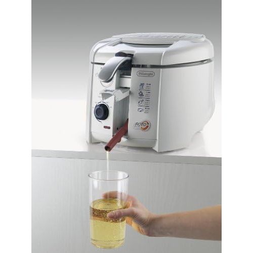 드롱기 De’Longhi DeLonghi F 28.311.W1 Rotofritteuse |Roto-Fry-System fuer 50 % weniger OEl | Easy Clean System | Antihaft-Beschichtung | Fester Frittierbehalter | OElablauffunktion | weiss