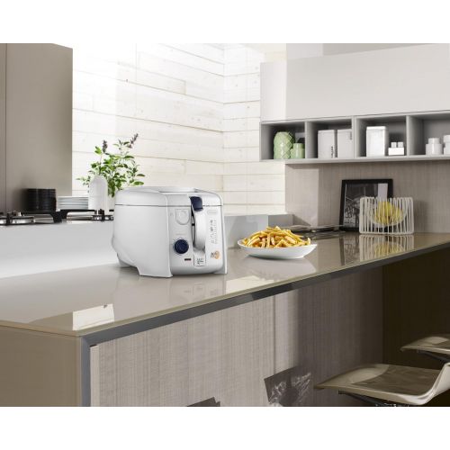 드롱기 De’Longhi DeLonghi F 28.311.W1 Rotofritteuse |Roto-Fry-System fuer 50 % weniger OEl | Easy Clean System | Antihaft-Beschichtung | Fester Frittierbehalter | OElablauffunktion | weiss