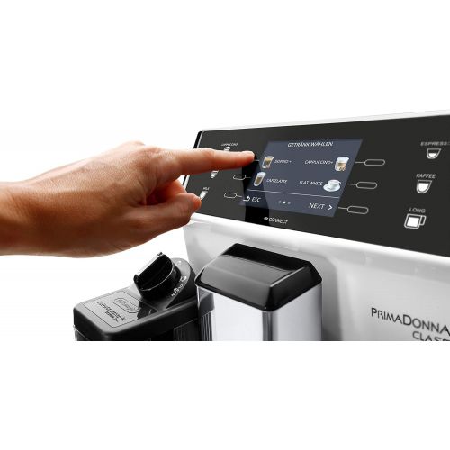 드롱기 Besuchen Sie den De’Longhi-Store DeLonghi PrimaDonna Class ECAM 556.55.W Kaffeevollautomat mit Milchsystem, Cappuccino und Espresso auf Knopfdruck, 3,5 Zoll TFT Farbdisplay und App-Steuerung, weiss