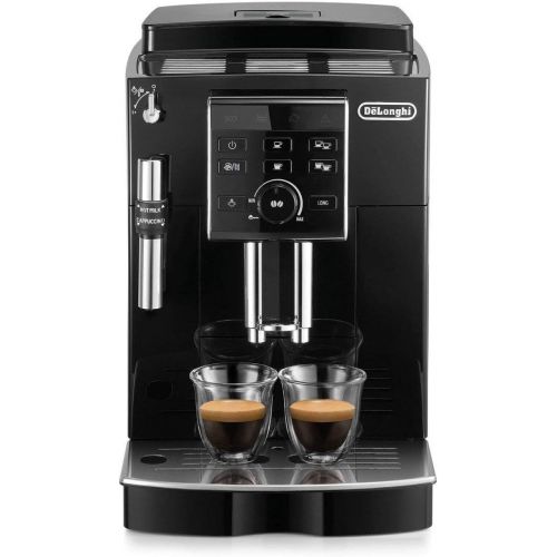 드롱기 De’Longhi DeLonghi ECAM 25.120.B Kaffeevollautomat | Direktwahltasten und Drehregler | Profi-Aufschaumduese | 2-Tassen-Funktion | Kegelmahlwerk 13 Stufen | Herausnehmbare Bruehgruppe | schwarz